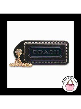 COACH Y2K VINTAGE Hang Tag 2" Bag Charm Keychain Fob Mahogany Brown Leather